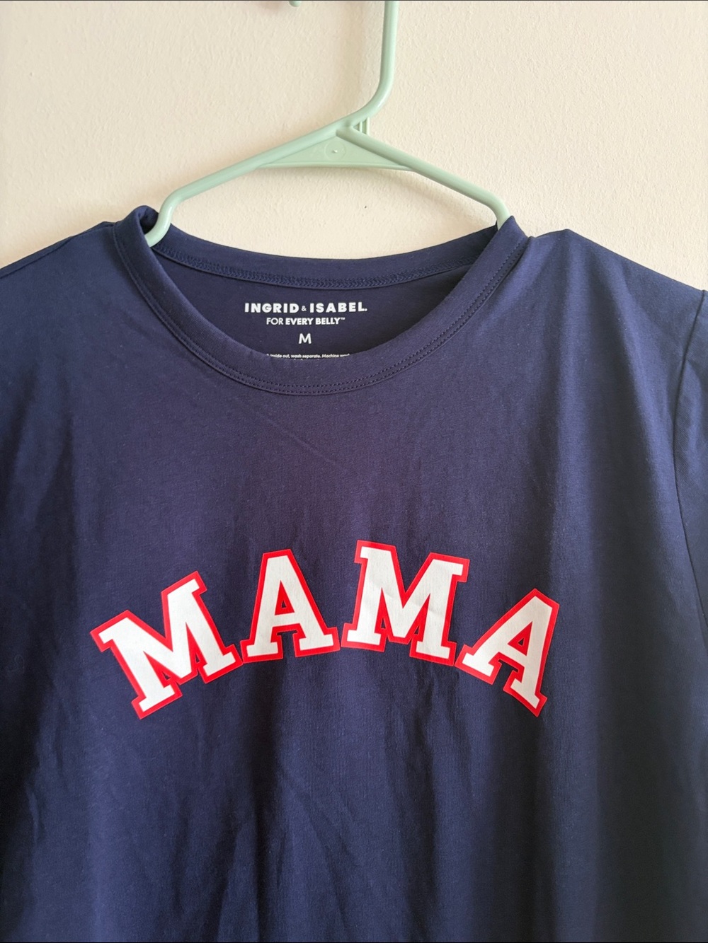 Ingrid & Isabel Navy Tee with Red and White "MAMA" Graphic
